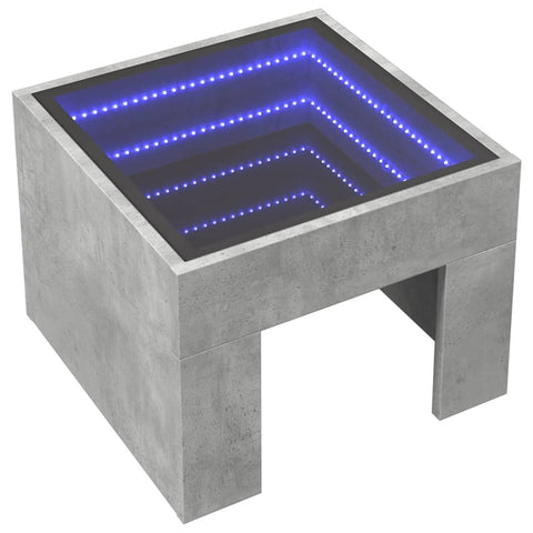 vidaXL Nachttisch mit Infinity-LED Betongrau 40x40x30 cm