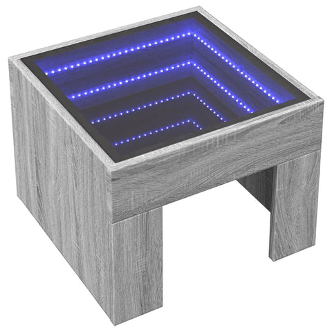 vidaXL Nachttisch mit Infinity-LED Grau Sonoma 40x40x30 cm