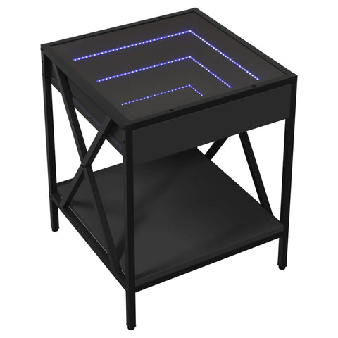 vidaXL Nachttisch mit Infinity-LED Schwarz 40x40x49 cm