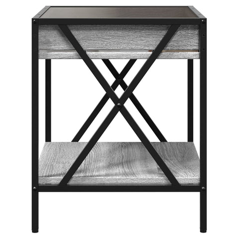 vidaXL Nachttisch mit Infinity-LED Grau Sonoma 40x40x49 cm