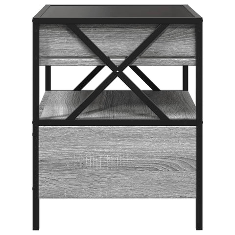 vidaXL Nachttisch mit Infinity-LED Grau Sonoma 40x40x51 cm