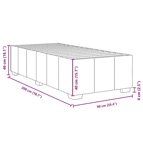 Bettgestell ohne Matratze Dunkelbraun 90x200 cm Stoff