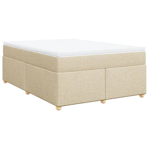 Boxspringbett mit Matratze Creme 140x190 cm Stoff