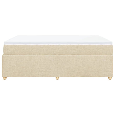 Boxspringbett mit Matratze Creme 140x190 cm Stoff