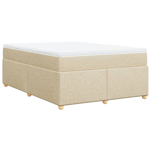 Boxspringbett mit Matratze Creme 140x190 cm Stoff