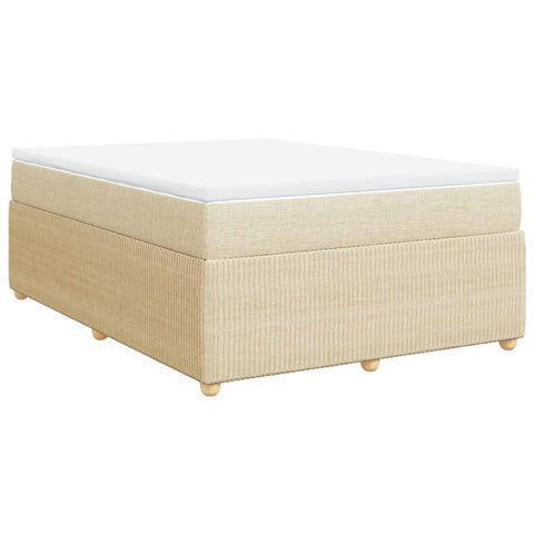 Boxspringbett mit Matratze Creme 140x190 cm Stoff