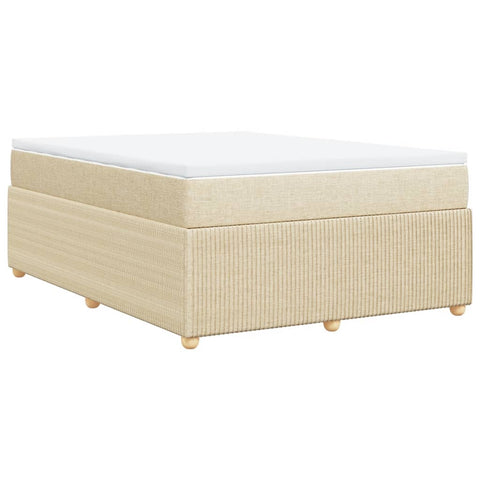 Boxspringbett mit Matratze Creme 140x190 cm Stoff