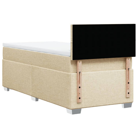 Boxspringbett mit Matratze Creme 90x190 cm Stoff