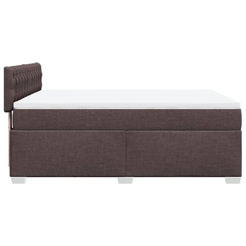 Boxspringbett mit Matratze Dunkelbraun 140x200 cm Stoff