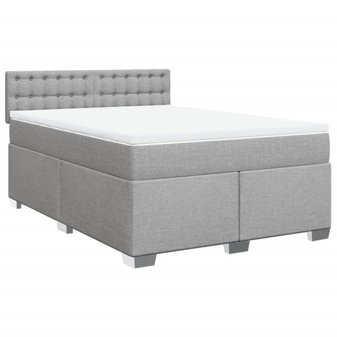 Boxspringbett mit Matratze Hellgrau 140x200 cm Stoff