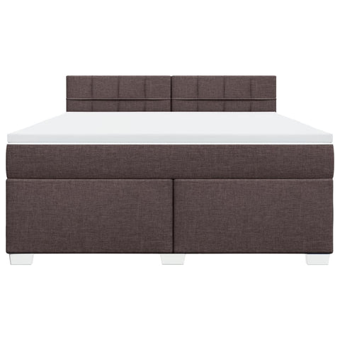 Boxspringbett mit Matratze Dunkelbraun 180x200 cm Stoff