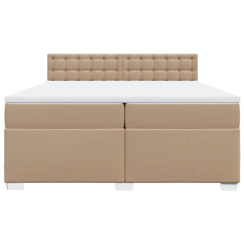 Boxspringbett Matratze Cappuccino-Braun 200x200cm Kunstleder