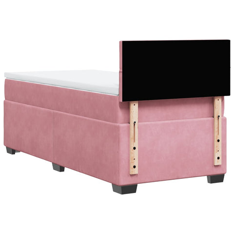 vidaXL Boxspringbett mit Matratze Rosa 90x200 cm Samt