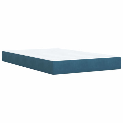 vidaXL Boxspringbett mit Matratze Dunkelblau 120x200 cm Samt