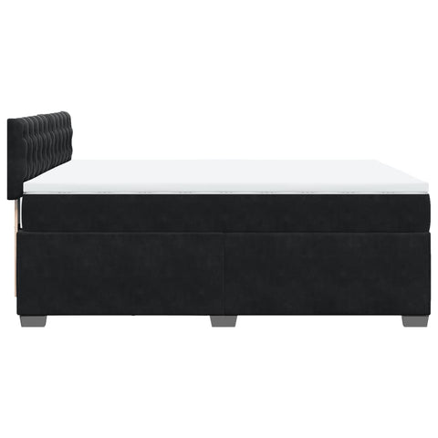 Boxspringbett mit Matratze Schwarz 140x190 cm Samt