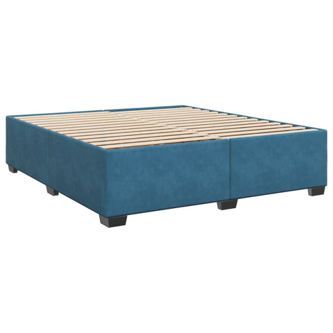 vidaXL Boxspringbett mit Matratze Blau 180x200 cm Samt