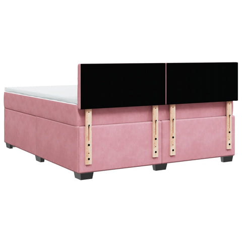 Boxspringbett mit Matratze Rosa 180x200 cm Samt