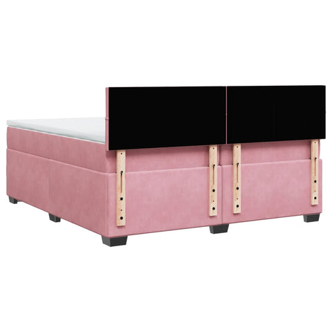 Boxspringbett mit Matratze Rosa 200x200 cm Samt