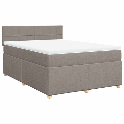 Boxspringbett mit Matratze Taupe 140x190 cm Stoff