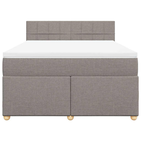 Boxspringbett mit Matratze Taupe 140x190 cm Stoff