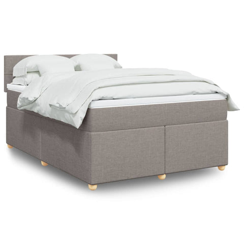 Boxspringbett mit Matratze Taupe 140x190 cm Stoff