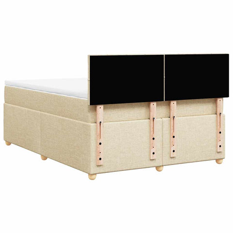 Boxspringbett mit Matratze Creme 140x190 cm Stoff