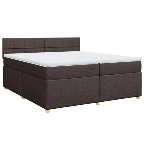 Boxspringbett mit Matratze Dunkelbraun 200x200 cm Stoff