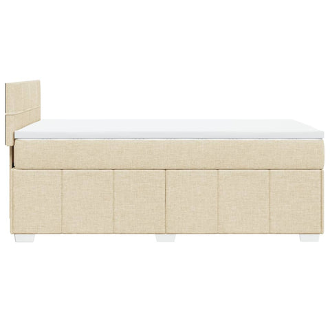 Boxspringbett mit Matratze Creme 90x190 cm Stoff