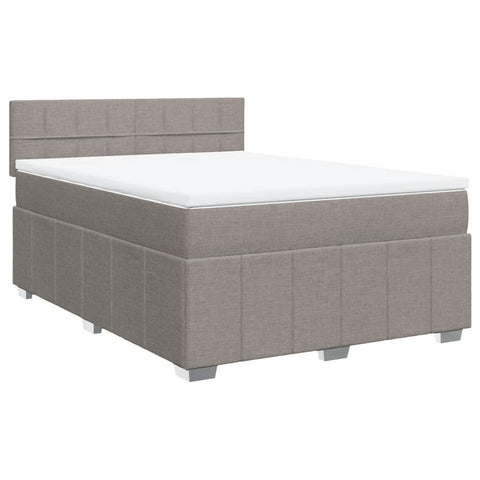 Boxspringbett mit Matratze Taupe 140x190 cm Stoff