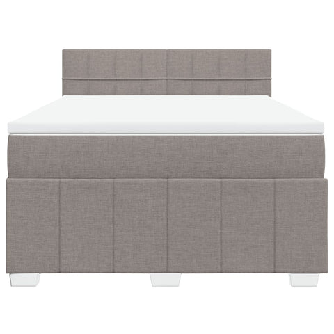 Boxspringbett mit Matratze Taupe 140x190 cm Stoff