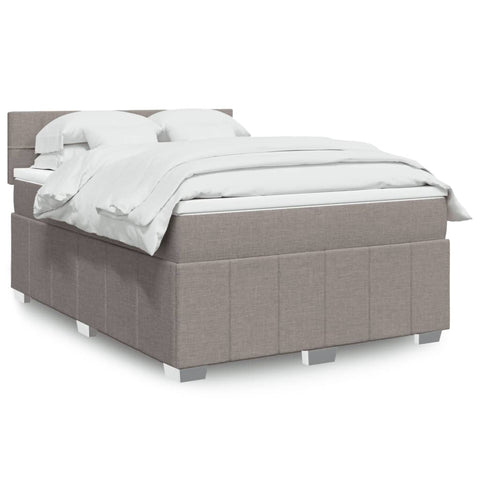 Boxspringbett mit Matratze Taupe 140x190 cm Stoff