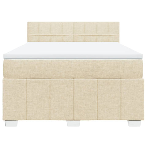 Boxspringbett mit Matratze Creme 140x200 cm Stoff