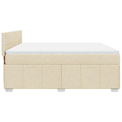 Boxspringbett mit Matratze Creme 180x200 cm Stoff