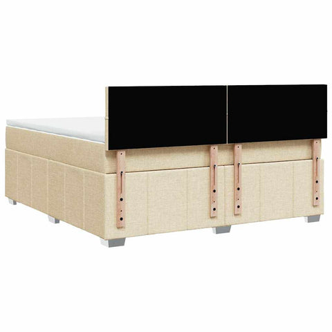 Boxspringbett mit Matratze Creme 180x200 cm Stoff