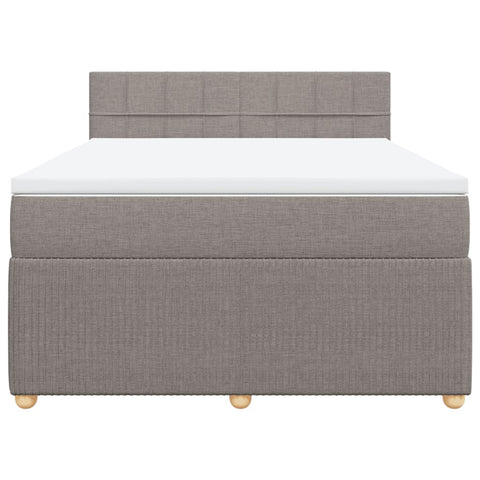 Boxspringbett mit Matratze Taupe 140x190 cm Stoff