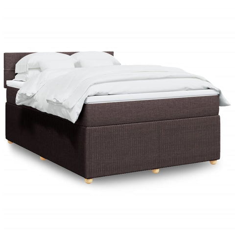 Boxspringbett mit Matratze Dunkelbraun 140x200 cm Stoff