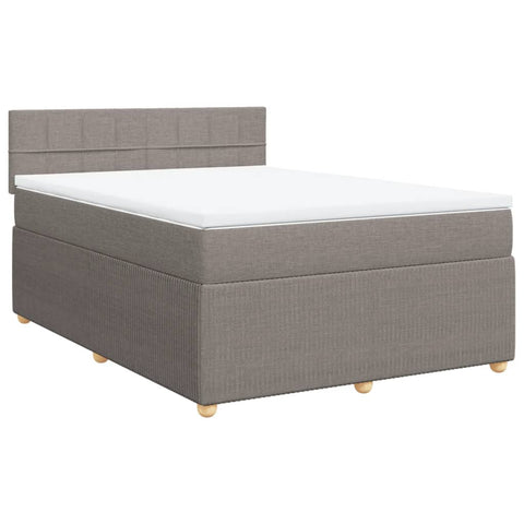 Boxspringbett mit Matratze Taupe 140x200 cm Stoff