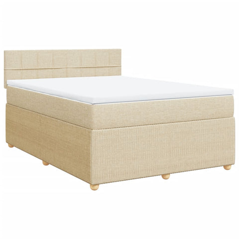 Boxspringbett mit Matratze Creme 140x200 cm Stoff