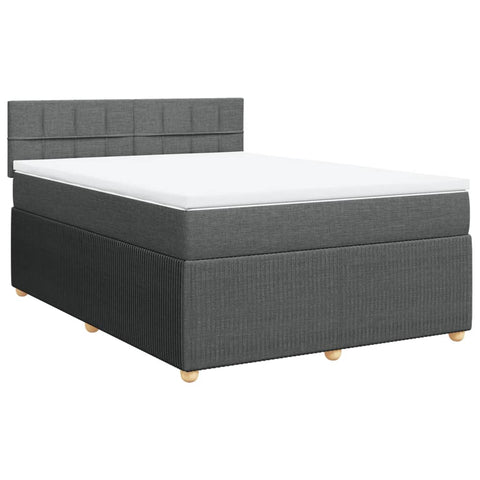 Boxspringbett mit Matratze Dunkelgrau 160x200 cm Stoff