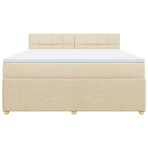 Boxspringbett mit Matratze Creme 180x200 cm Stoff