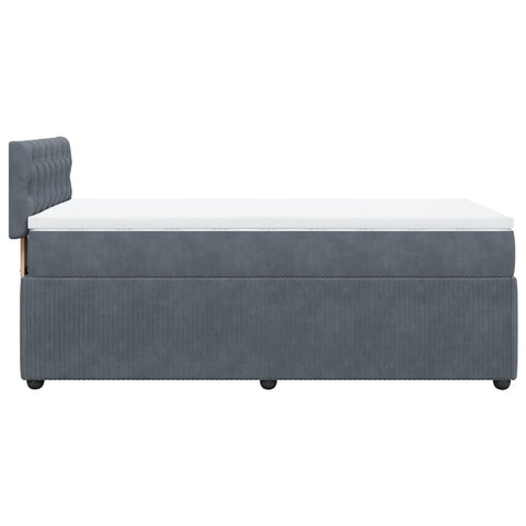 Boxspringbett mit Matratze Dunkelgrau 90x190 cm Samt