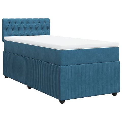 Boxspringbett mit Matratze Blau 90x190 cm Samt