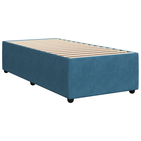 Boxspringbett mit Matratze Blau 90x190 cm Samt