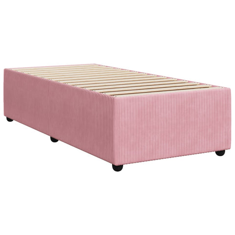 vidaXL Boxspringbett mit Matratze Rosa 90x190 cm Samt