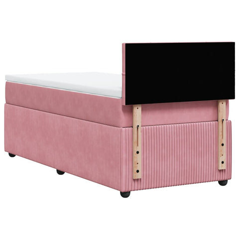 vidaXL Boxspringbett mit Matratze Rosa 90x190 cm Samt