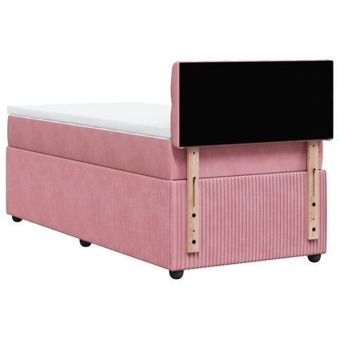 Boxspringbett mit Matratze Rosa 90x200 cm Samt