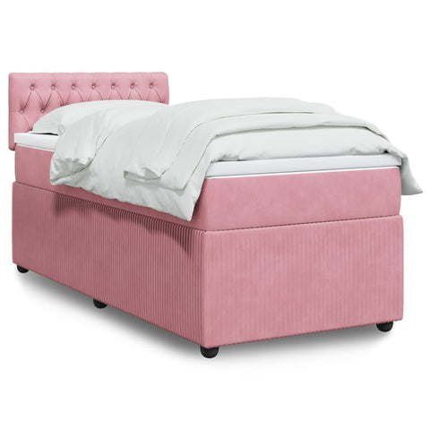 Boxspringbett mit Matratze Rosa 90x200 cm Samt