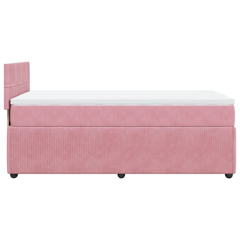 vidaXL Boxspringbett mit Matratze Rosa 90x200 cm Samt