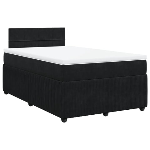 Boxspringbett mit Matratze Schwarz 120x200 cm Samt