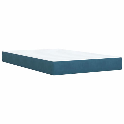 vidaXL Boxspringbett mit Matratze Blau 120x200 cm Samt